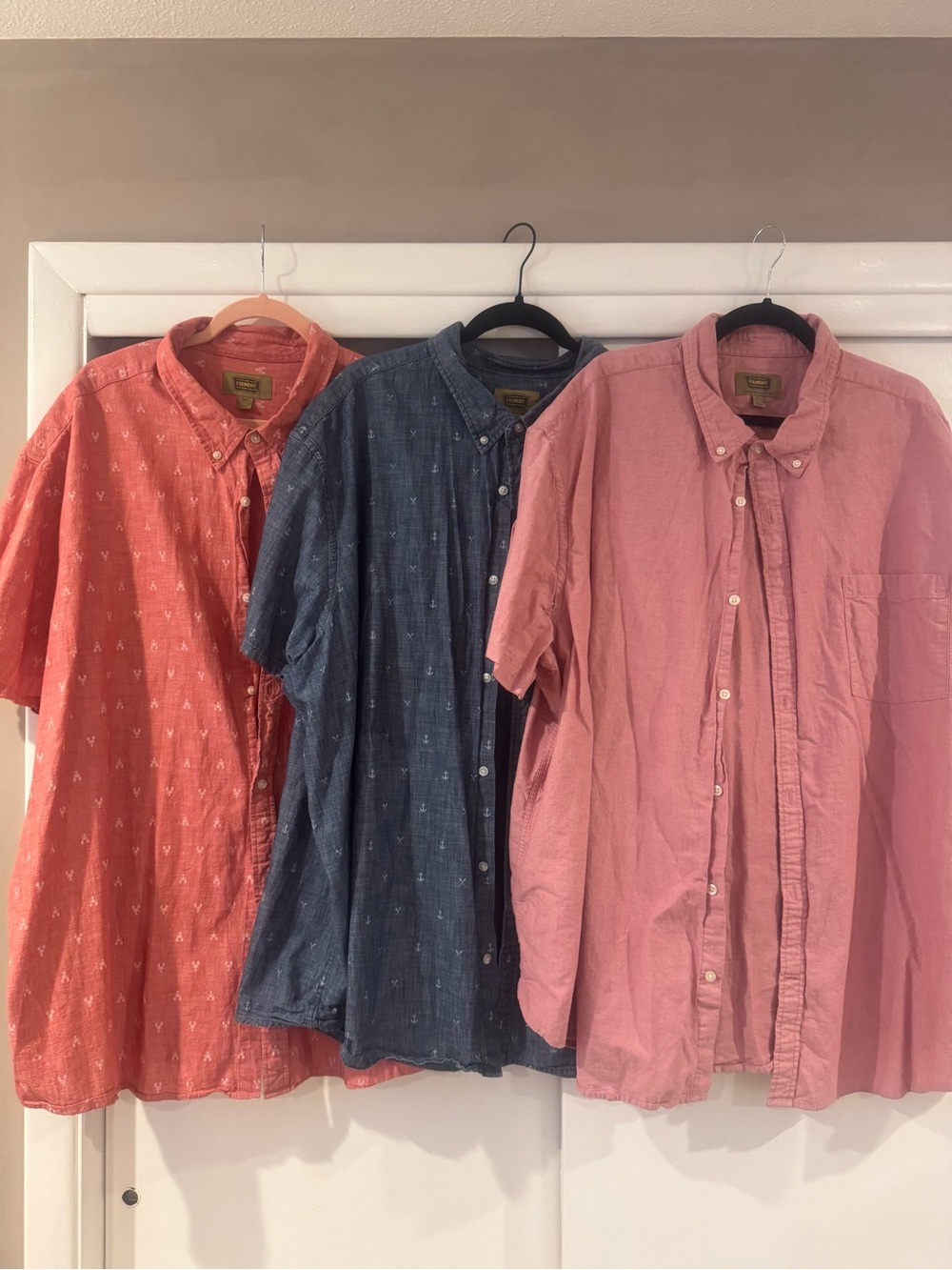The Foundry Supply Co-Sleeve Button-Down Bundle- Pink, Blue and Coral Print